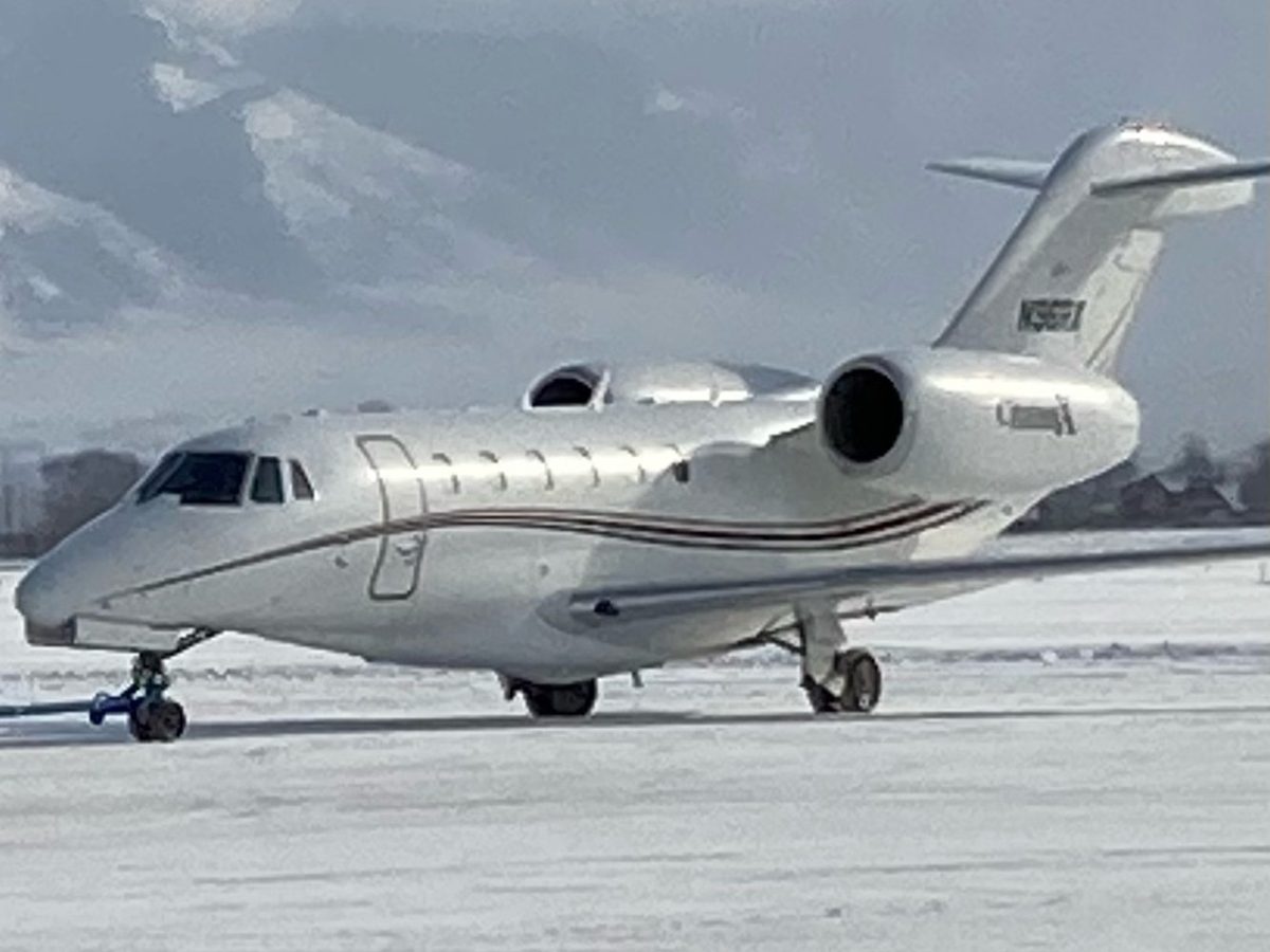 Citation X N96RX on a snow-covered ramp
